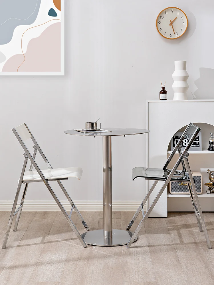 Metallrahmen klappbare transparente Rückenlehne Acryl Wohn möbel Mode Freizeit Esszimmers tuhl