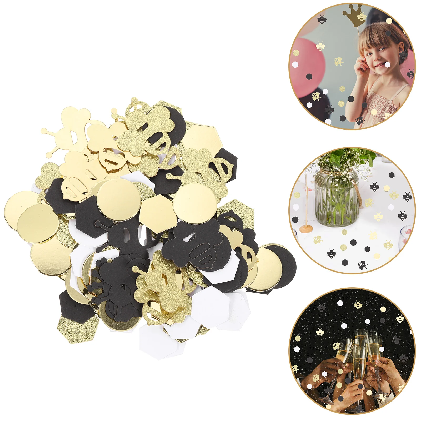 180 Pcs Bee Confetti Venue Decoration Birthday Paper Table Scatter Filling Themed Party Accessories Happy Decorative