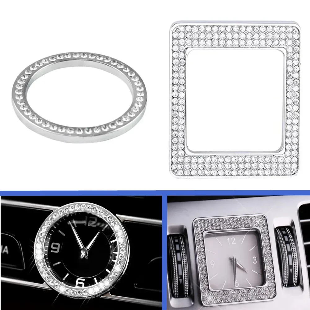 

Car Center Console Hour Clock Inlaid Diamond Decorative Ring Fit For Mercedes Benz C E S CLS GLC W205 W212 W213 W222 W218 X253