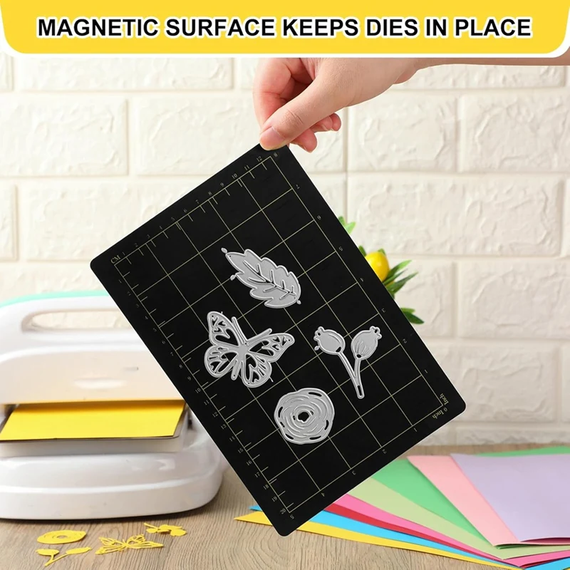 Y51A-2Pcs 9X6 Inch Magnetic Cutting Mat Grid Magnetic Spacers Embossing Machine Die Mat Cutting Magnetic Spacers