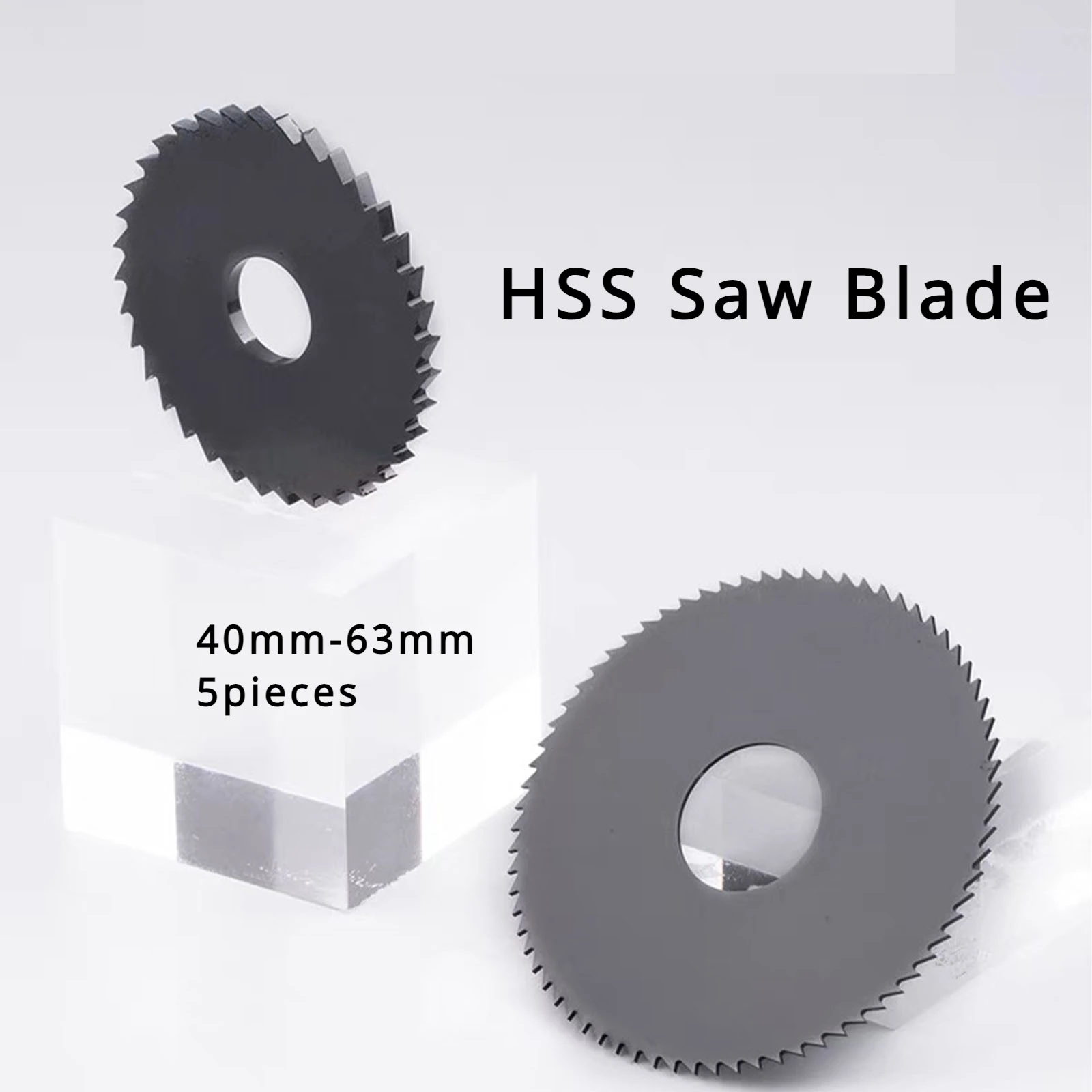 

40mm-63mm 5pieces HSS Circular Saw Blade Black Nitrid Coated Milling Cutter Cutting Disc Rotating Drilling Tool Wood Aluminum