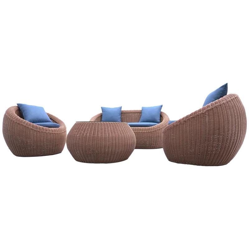 Outdoor Furniture China Waterproof Cushions Sofa Garden Rattan Chair Set Rattan Outdoor Furniture For Restaurant