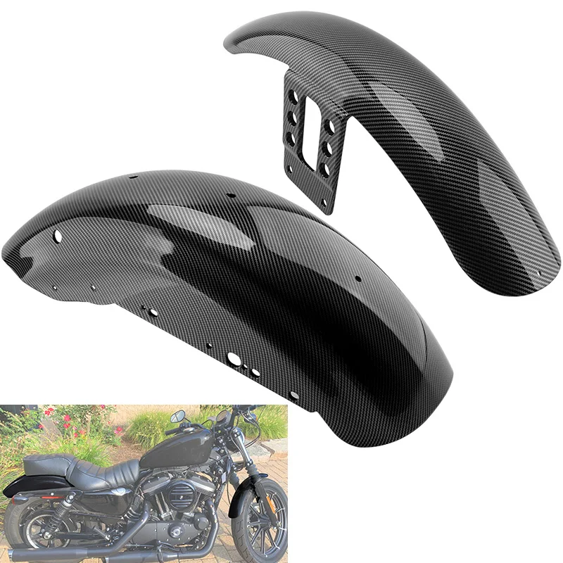 

Carbon Fiber Motorcycle Front Mudguard Rear Fender Guard Cover For Harley Sportster Iron 1200 XL 883 XL1200 48 72 2004-up
