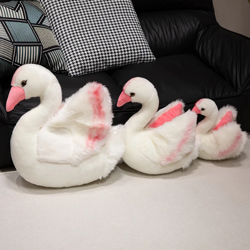 Ceative 45CM Simulation Swan Stuffed Plush Toys Animals Soft Dolls Pink Pillow Office Bad Room Decor Kawaii Kids Birthday Gifts