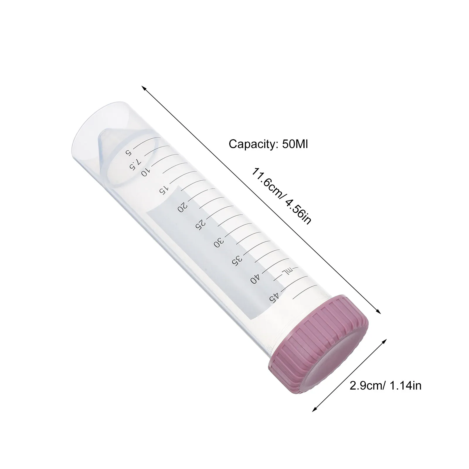 25Pcs Laboratory Centrifuge Tubes High Transparency Leakproof Screw Caps Polypropylene Conical Self-Standing Test Tubes 50Ml