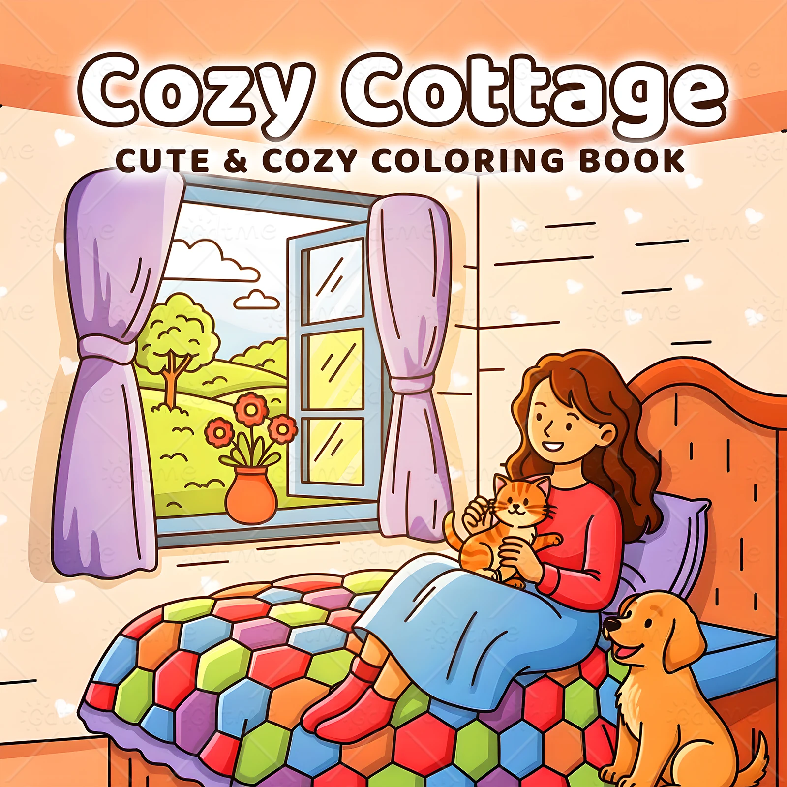    Cozy Cottage BOLD AND EASY Malbuch, pädagogisches Stressabbau-Taschenbuch, Kritzeleienbuch für Erwachsene und Jugendliche ﻿
