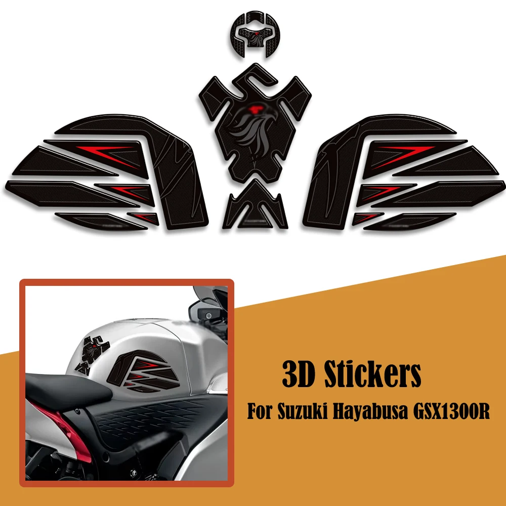 For Suzuki Hayabusa GSX1300R GSXR 1300 GSX 1300R Tank Pad Side Grips Gas Fuel Oil Kit Knee Stickers Decals 2022 2023 2024 2025