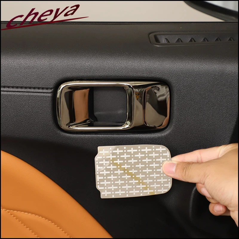 

For Great Wall Haval Raptors Menglong/H9 2023+ Stainless Steel Silver Inner Door Bowl Protective Patch Interior Accessories 4Pcs