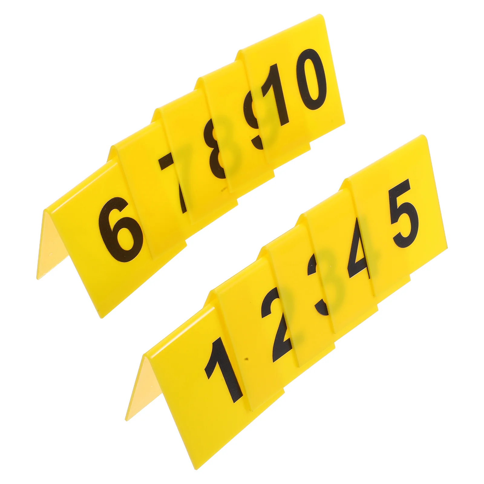 

10Pcs V-Shaped Acrylic Table Numbers 1-10 Double Sided Marker for Crime Scene Props Detective Party Decor Wedding Restaurant