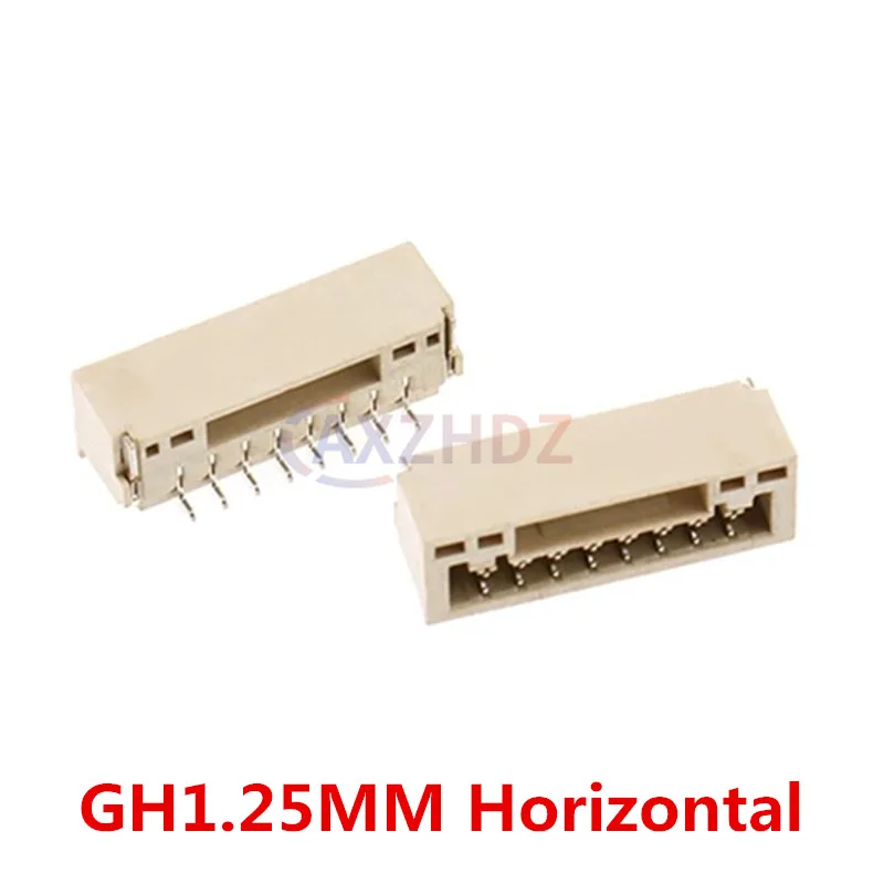 50PCS SMD GH1.25MM Connector With Lock Horizontal Vertical Type 2P/3/4/5/6/7/8Pin Header SMT