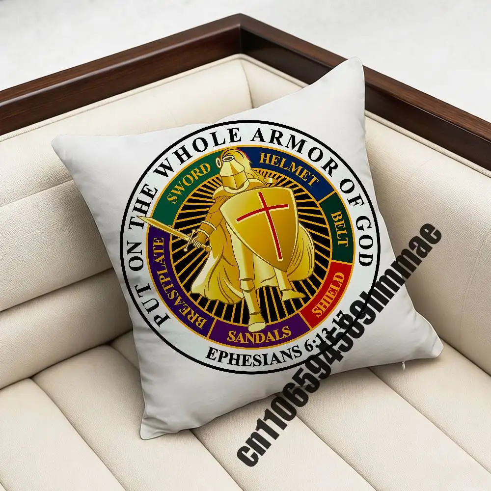 

For Ephesians 613-17 Knights Templar Put On The Whole Armor Of God Throw Pillow Case Sham Square Pillowcase Pad Cushion Cover