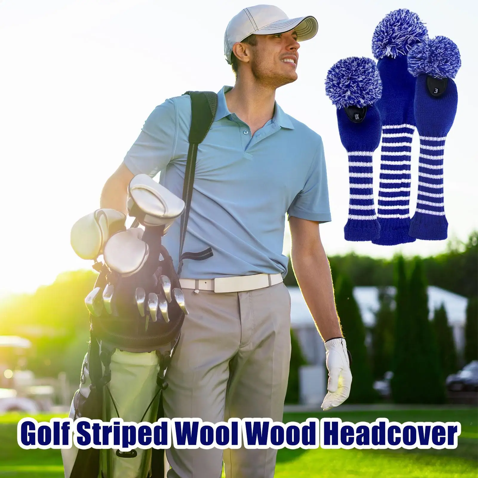 أغطية رأس الجولف أغطية رأس الجولف للخشب والسائق 3 قطع حماة محبوكة لوازم عصا رياضية للمراهقين