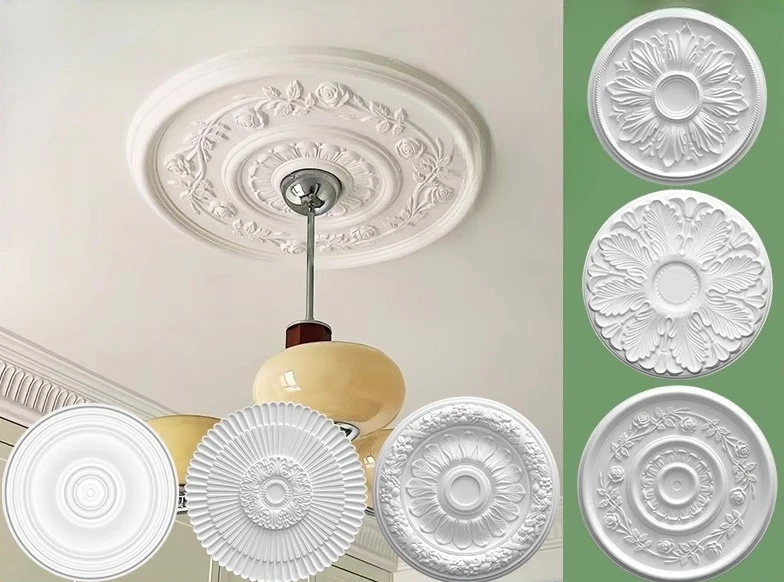 Oval PU Ceiling Rosette, Decorative Polyurethane Medallion for Chandelier & Wall Moulding Ornament