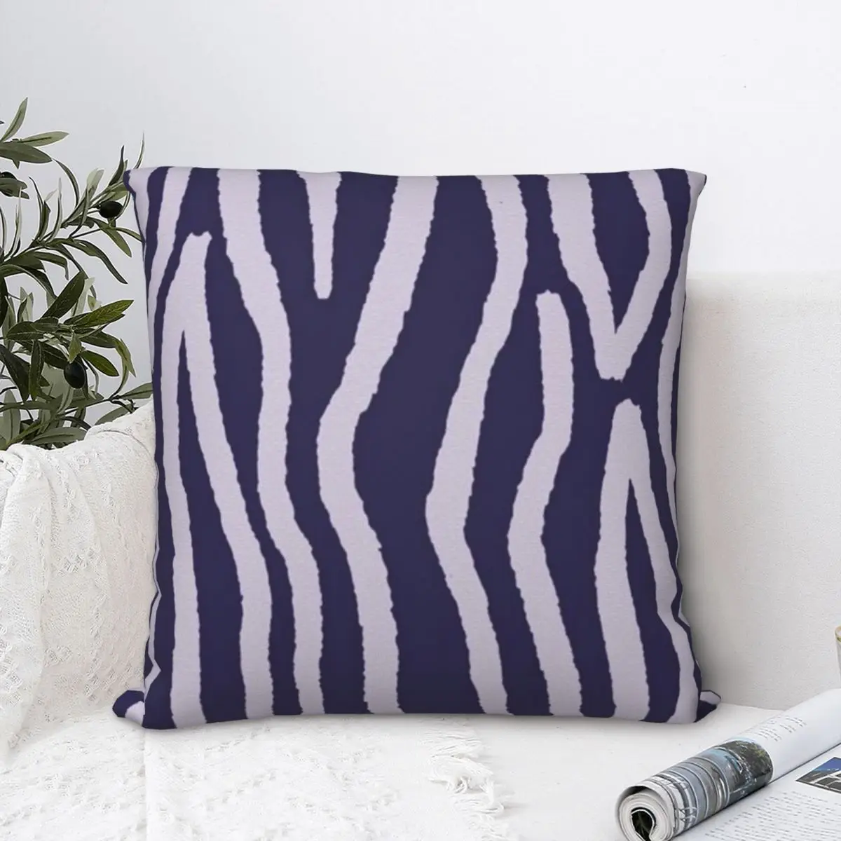 

Purple Zebra Vector Pattern Square Pillowcase Polyester Pillow Cover Velvet Cushion Decor Comfort Throw Pillow For Home Car