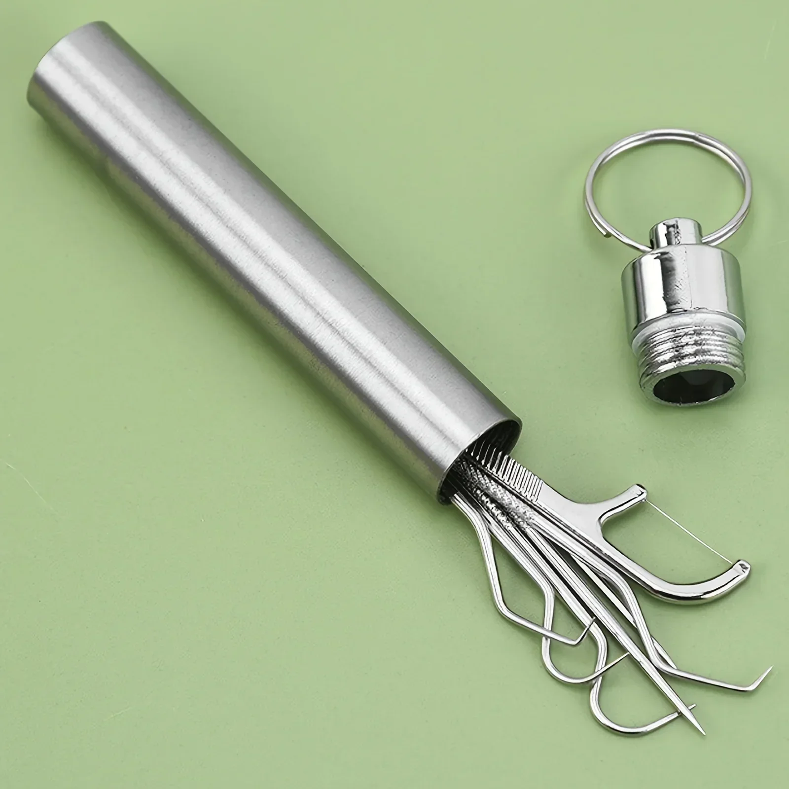 Reusable Toothpicks Tooth Flossing Tartar Removal Tool Toothpick Set Portable Teeth Cleaner forOral Clean Stainless Steel