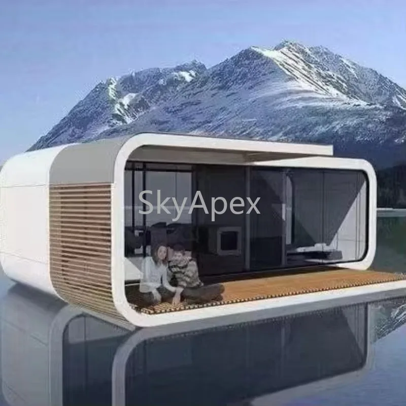 تخصيص فاخر وحدات المحمولة المنقولة فندق أبل المقصورة الحاويات هيكل الصلب الجاهزة منزل مقاوم للماء Fireproo