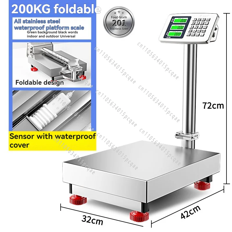 Commercial Platform Scale Stainless Steel 150kg 100kg Waterproof Electronic Scale Accurate Foldable Scale