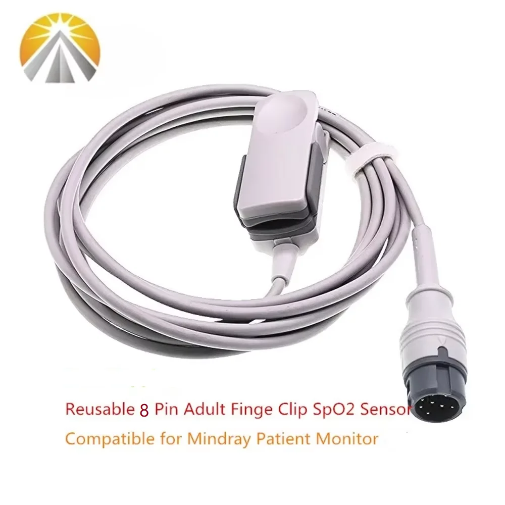 8 Pin Reusable SPO2 Sensor for Mindray Beneview Patient Monitor T5 T6 T8 IPM-9800 IMEC-8 IMEC-10 OXI-MAX Tech