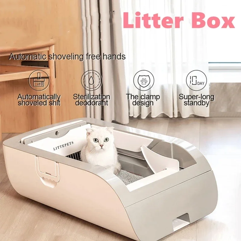 

Cat Litter Box Semi-closed Cat Toilet Automatic Cleaning Smart Anti-pinch Ultra-long Standby Deodorizing&Bacteriostatic Easy Use