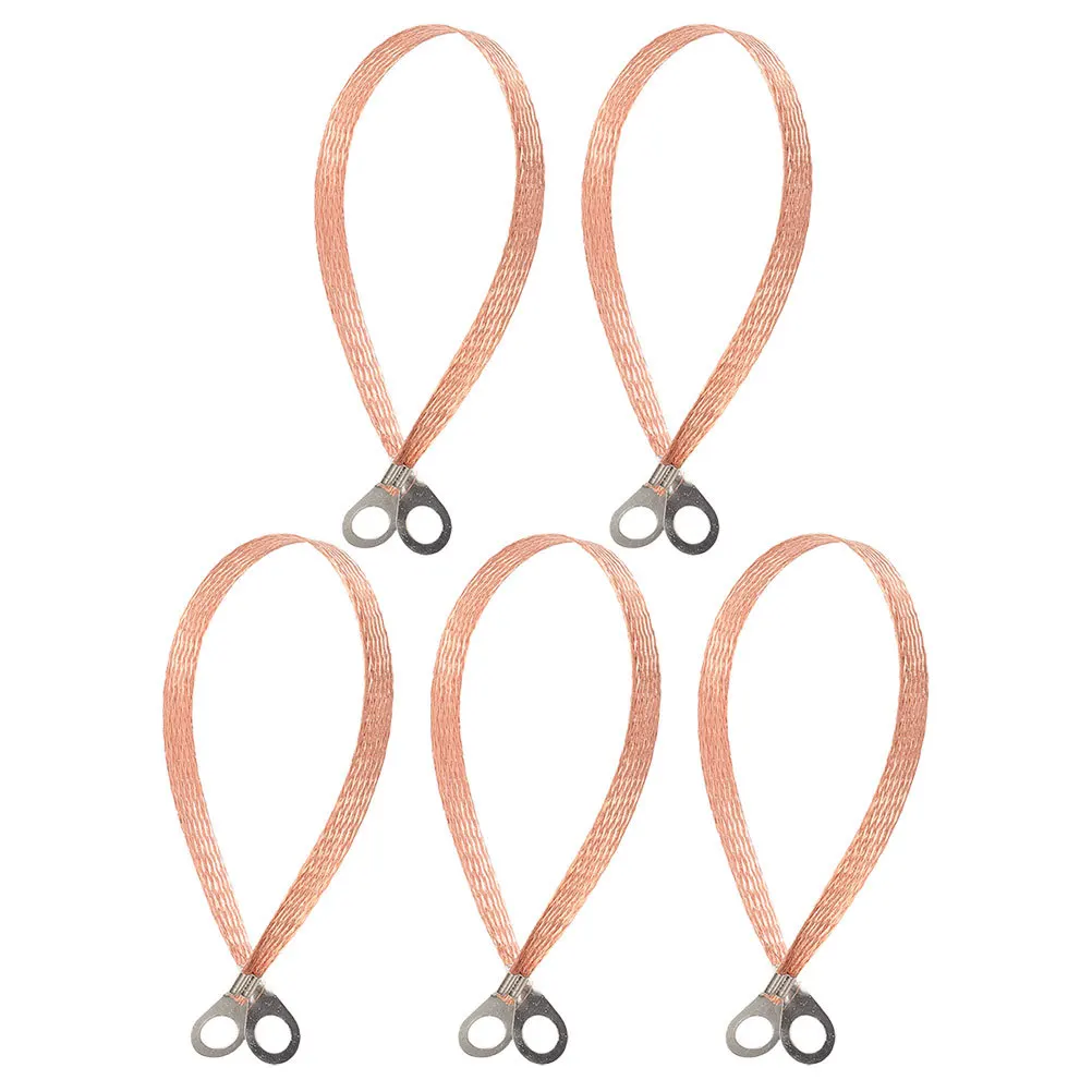 5 قطعة كابلات النحاس مضفر الأشرطة الأرضية محرك السيارات كابل التأريض للسيارة البحرية مركبة الاستخدام العالمي