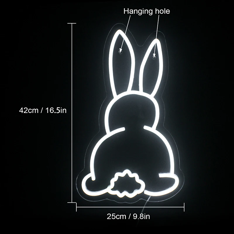 Kaninchen Leucht reklame Licht Bad Hase Wandbild benutzer definierte LED Hochzeit Schlafzimmer Home Shop Wand Ehe Rave Vibe Party Wand dekor Baby Geschenk