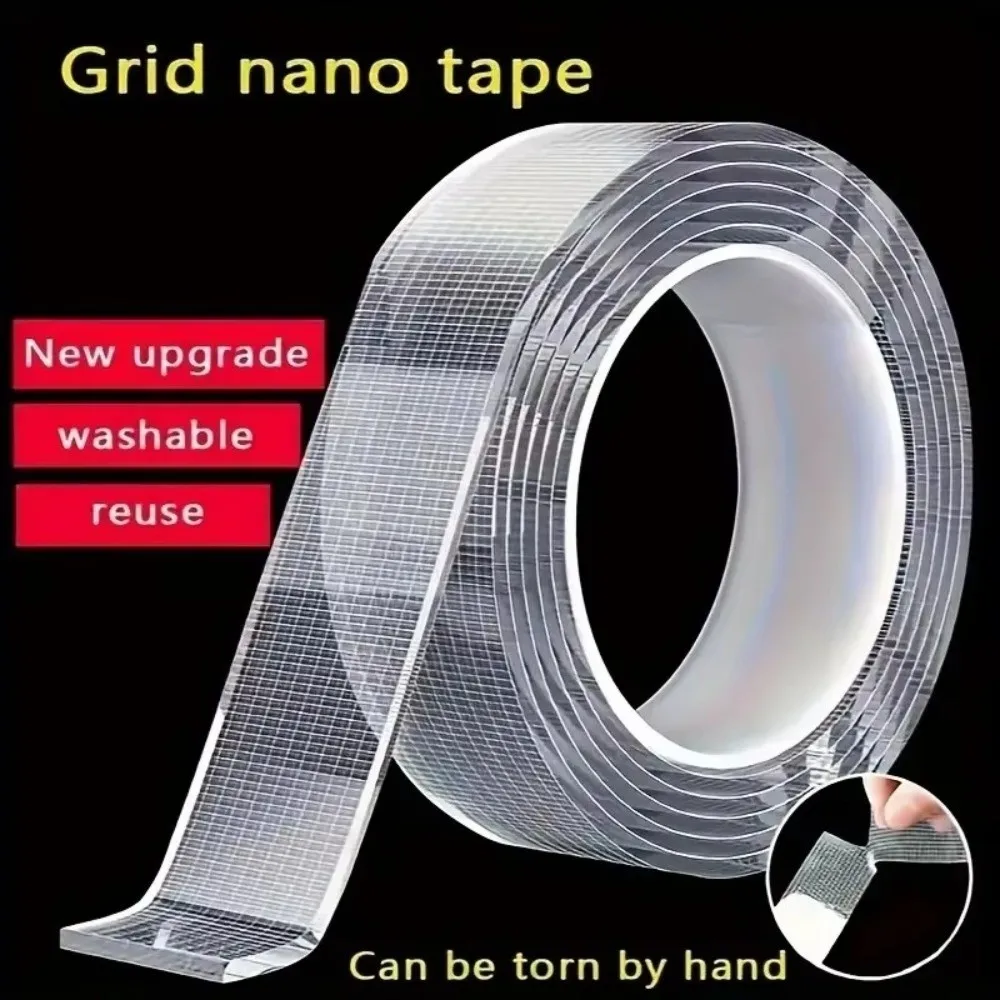 New 1/2mm Ultra-strong Double-sided Adhesive Upgraded Waterproof Clear Nano Tape Reusabl Removable Traceless Tape Strips