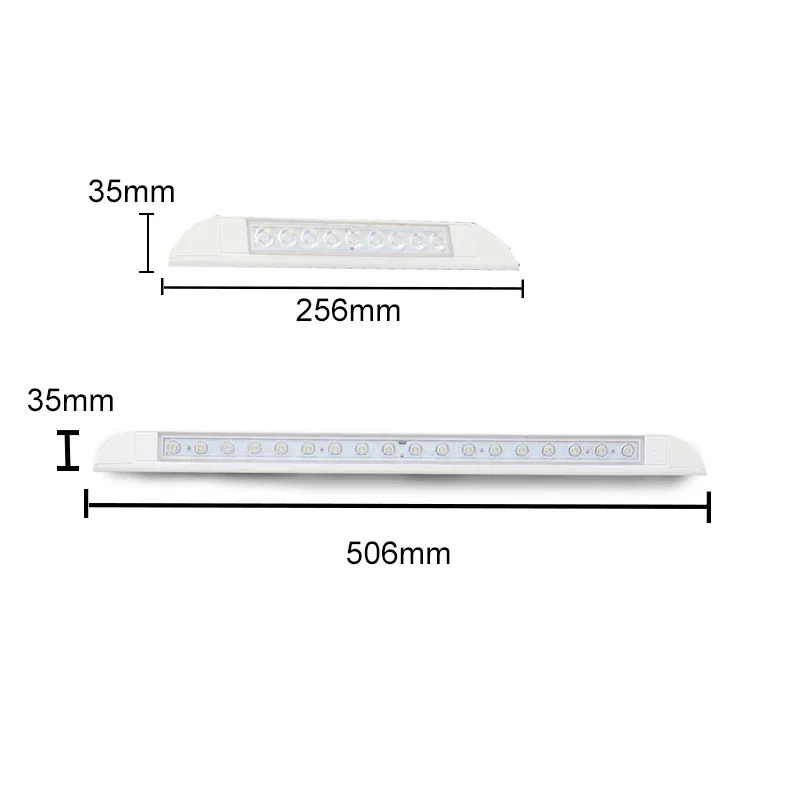 12-28V LED Awning Porch Light Lamp with Touch Switch Interior Exterior Car Lights Strip Bar for Camping Caravan Truck RV Boat