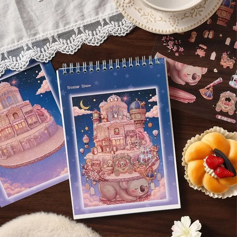23pcs Cloud Castle Paradise Series Coil Scene Sticker Book Little Animal Castle Journal DIY Decoration Supplies Vintage Stickers