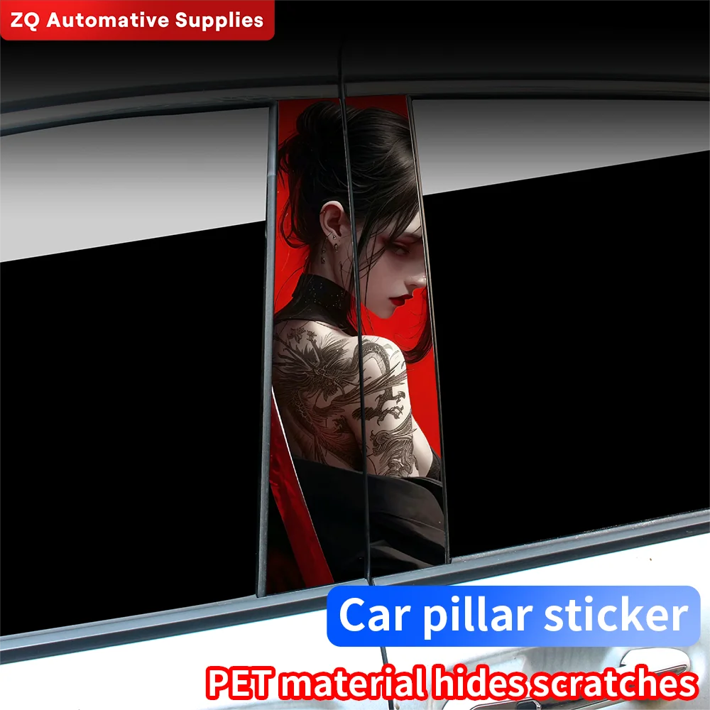 

Female Samurai Car Stickers Car B-pillar Decal Waterproof Stickers Auto Center Pillar Sticker Cover Scratches Vehicle Decor
