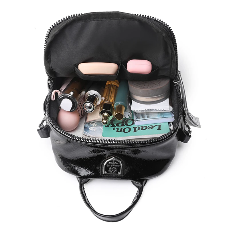 حقيبة ظهر جلدية ذات سعة كبيرة حقيبة مدرسية نسائية كاجوال حقيبة كروس عصرية لطلاب المدارس المتوسطة خفيفة الوزن وبسيطة