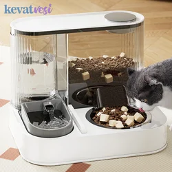 2 in 1 Pet Cat Feeder Automatic Pet Water Dispenser Large Capacity Cat Drinker Bowl Pet Food Storage Container Cat Accessories