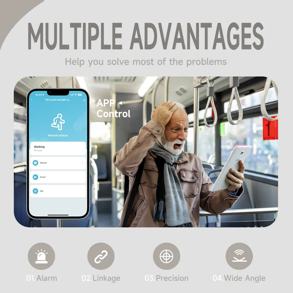 New Tuya Wifi/Zigbee Human Motion Sensor Detect Human Body PIR Movement Real-Time Safety Protection Smart life Scene Linkage