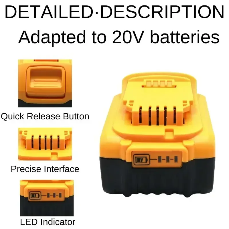 ion Battery For Dewalt power Tools 6Ah 8Ah 12Ah Original DCB200 18V 20V rechargeable electric tool Lithium batteries