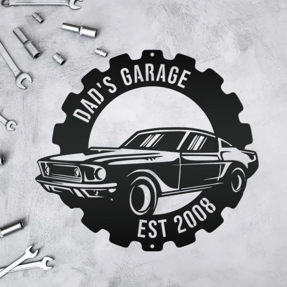

Изготовленный на заказ знак Muscle Car, подарок на день отца, деловой металлический персонализированный гараж, уникальный декор, память для автомобиля, страсти, хобби