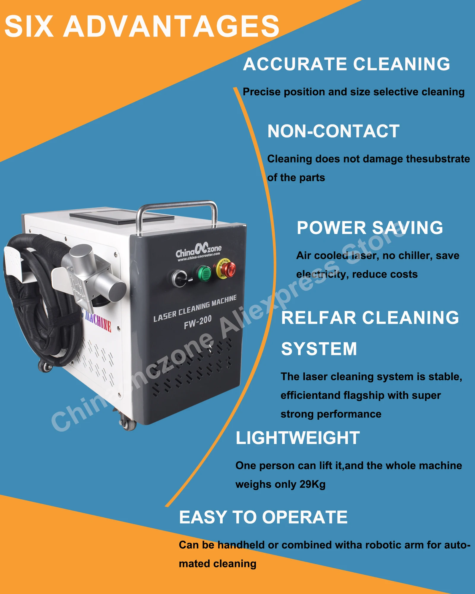 【US Ship】Pulse Laser Cleaning Machine 2000W Handheld Cleaner Rust Removal Air Cooling for
