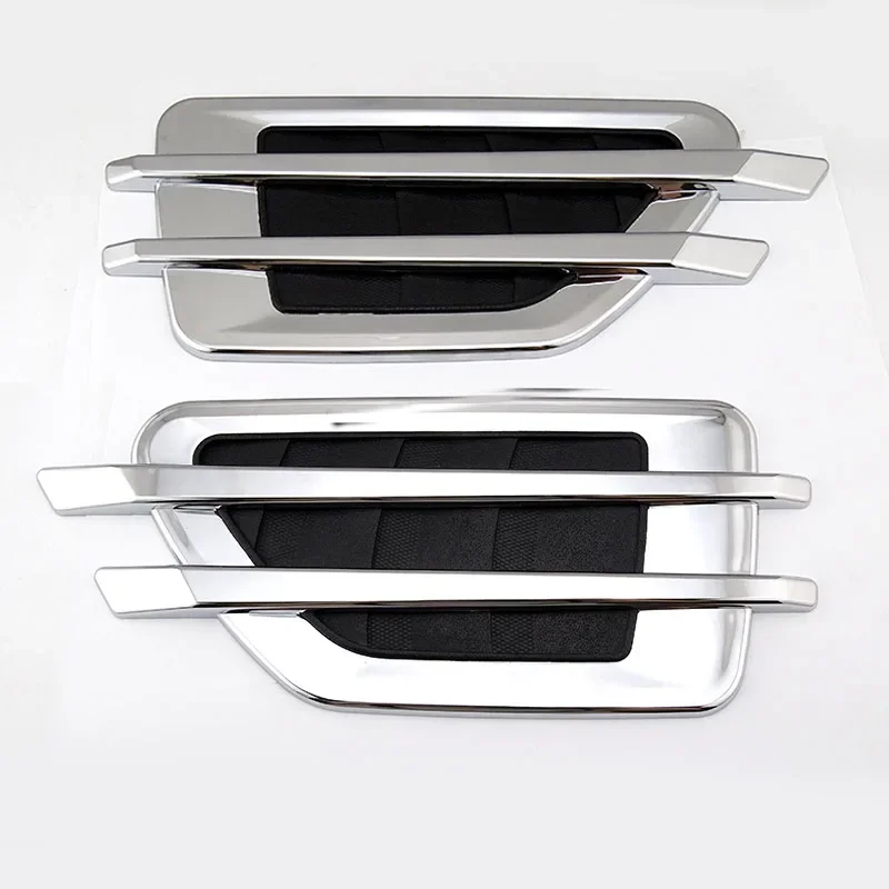 Chrome Universal Car Shark Gill Simulation Air Outlet Side Outlet Hood Decoration Air Intake False Outlet Car Sticker Modified