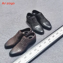 1/6 Scale Male Black Brown Leather Shoes Solid Gentleman Shoes Model Fit 12'' Soldier Action Figure Body Dolls