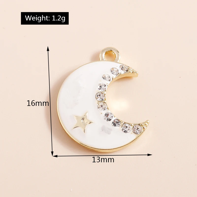 Leslie 5 stücke exquisite Perle Kristall Sonne Mond Sterne bezaubert Rakete Astronauten Anhänger für DIY Schmuck Herstellung Zubehör – Detail 5