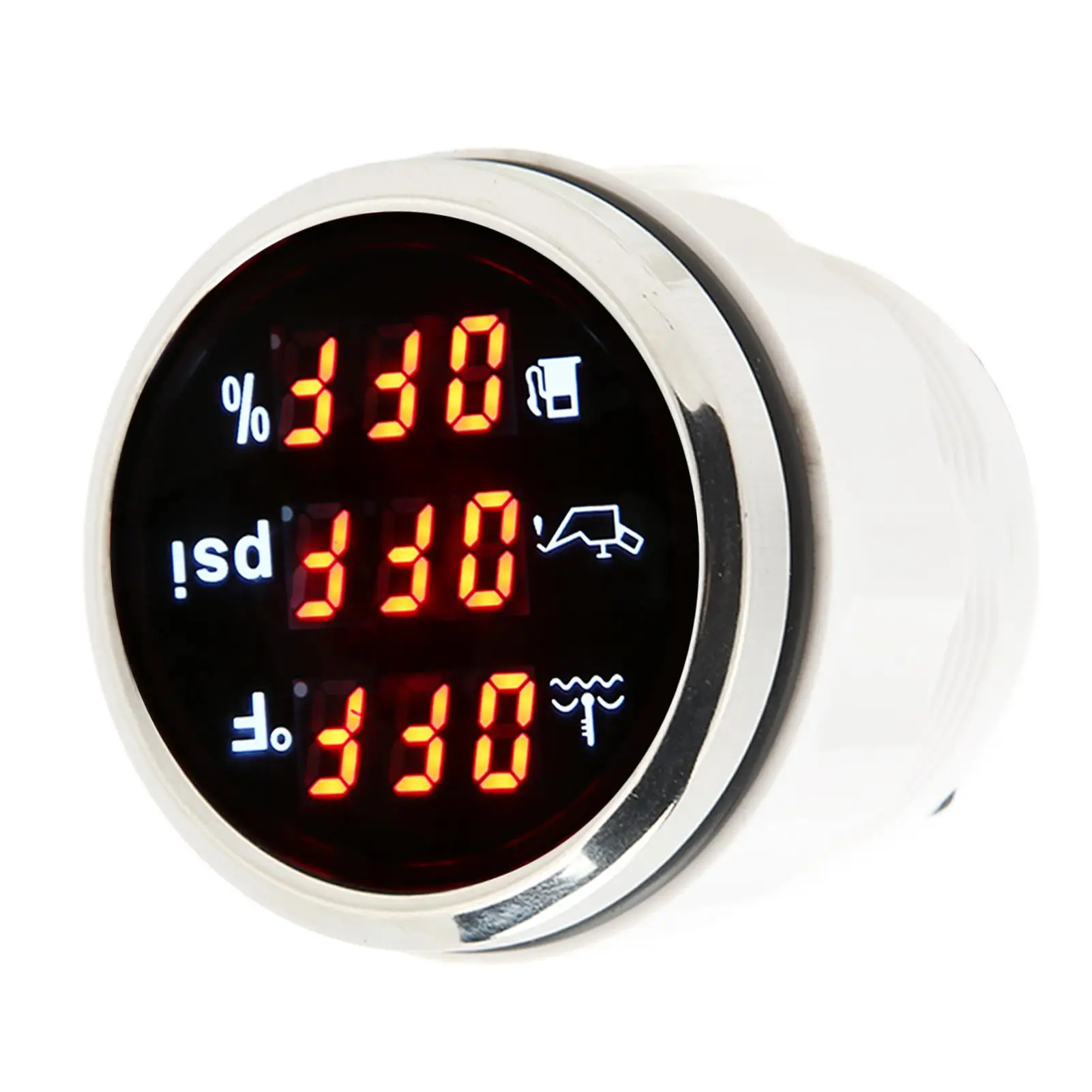 3-in-1 Digital Oil Pressure & Water Temperature Gauge - Durable, Easy Installation for Boats