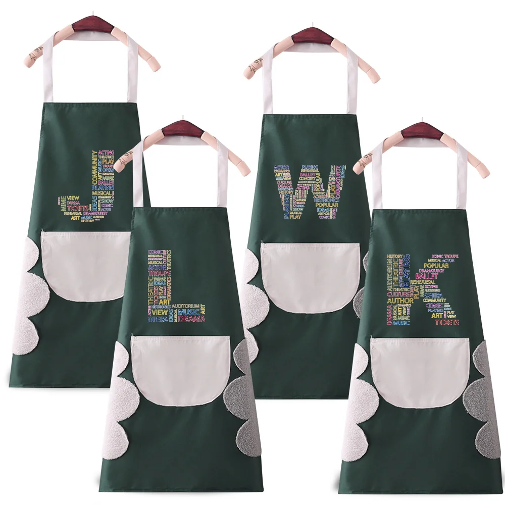 New Kitchen Aprons for Woman Oil-proof Apron for Men Work Restaurant Fashion Text Letter Pattern Beauty Nails Studios Uniform