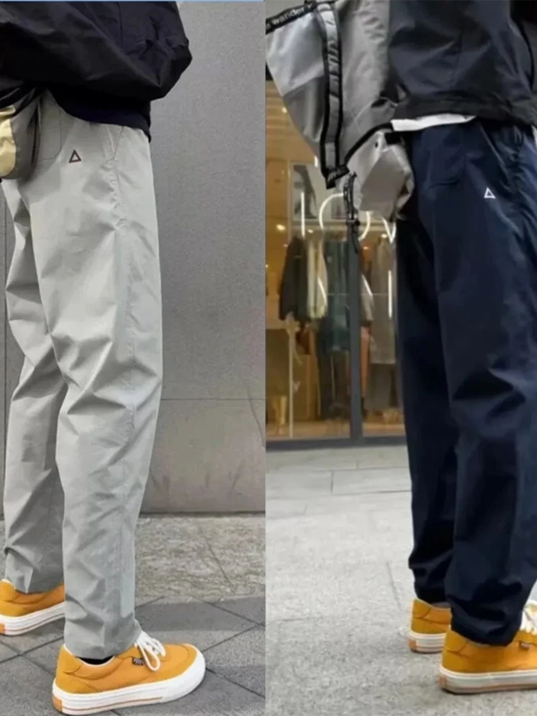 

Легкие мужские мягкие повседневные брюки ell Qui Dry, летние повседневные спортивные брюки с треугольным логотипом и прямыми штанинами