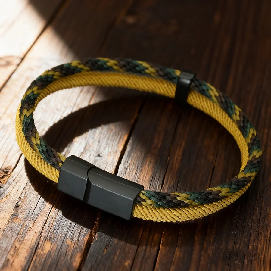 Stylish Cord Chain Bracelet For Men 5 Colors Available Magnetic Buckle Casual Versatile Accessory Grade A String Braclet Homme