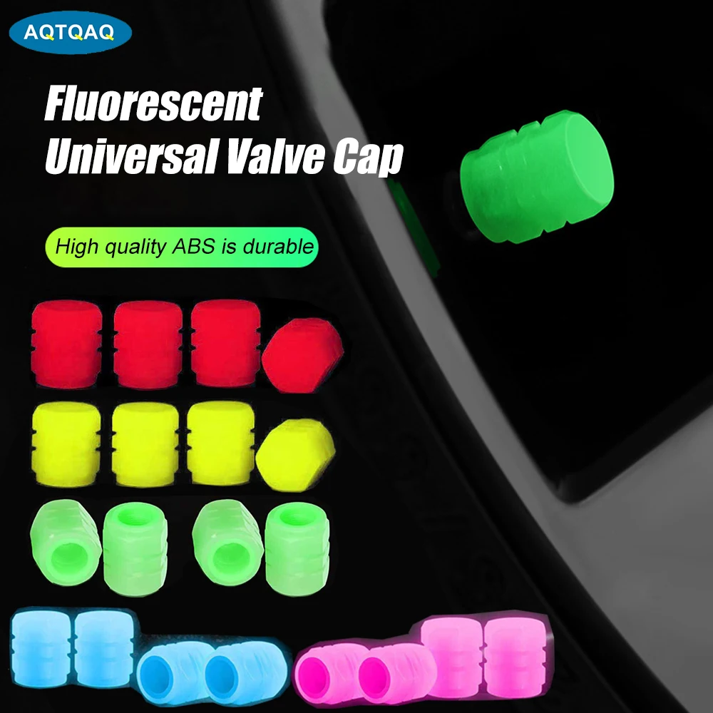 

4Pcs/Set Universal Fluorescent Car Tire Valve Caps, Luminous Tire Valve Stem Caps,Luminous Tire Air Cap for Car Tires,Truck,Bike