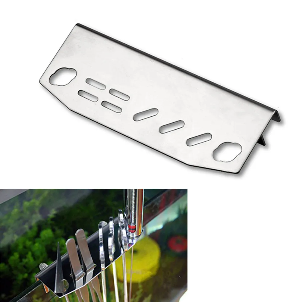 Stainless Steel Aquarium Tools Holder 24 Cm Anti-Rust Aquatic Tool Organizer for Fish Tank Tweezers Scissors Spatula