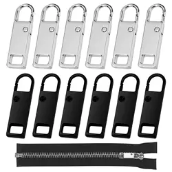 1-30pcs Universal Metal Zipper Puller Replacement Instant Repair Zipper Head Clothing Bags Luggage DIY Sewing Zipper Sliders
