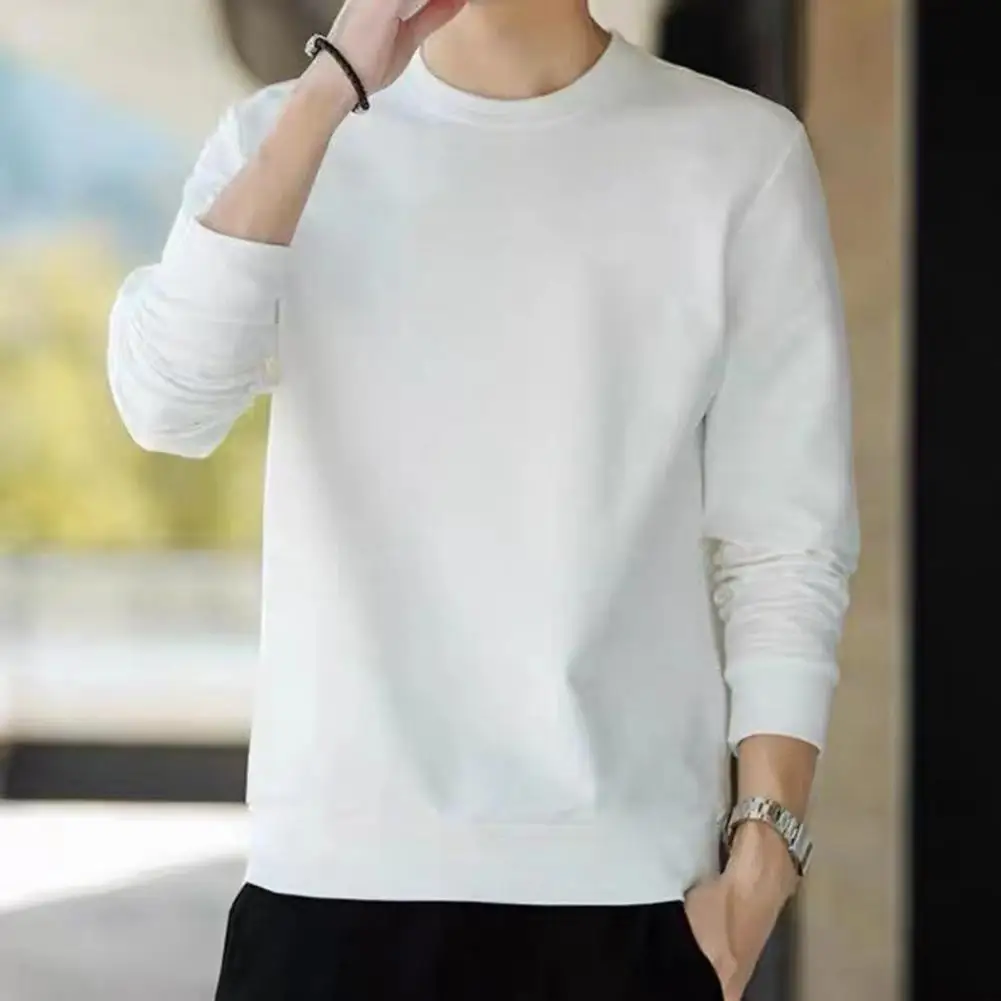 Dressing Autumn Relaxed Fit Fine Stitching Basic Top Sweatshirt for Daily Wear