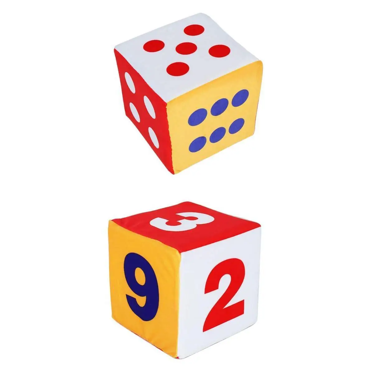 2Pcs Rainbow Sponge Foam Dice Set Large 5.9 Inches Big Colorful Dice Set 6 Sided Fun Great Toy Gift for Kids Party Favor Decors