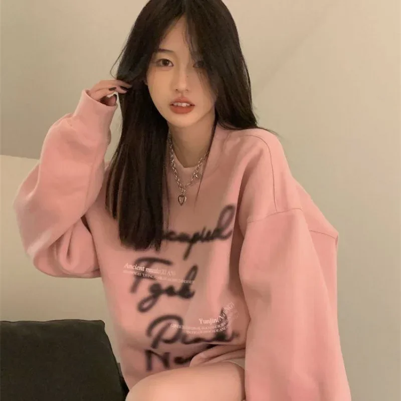 

Kawaii Hoodie Spring Autumn Sweet Oversized Letter Sweatshirts Korean Style Casual Tops Coat For Women Y2k Clothes Sweatshirt