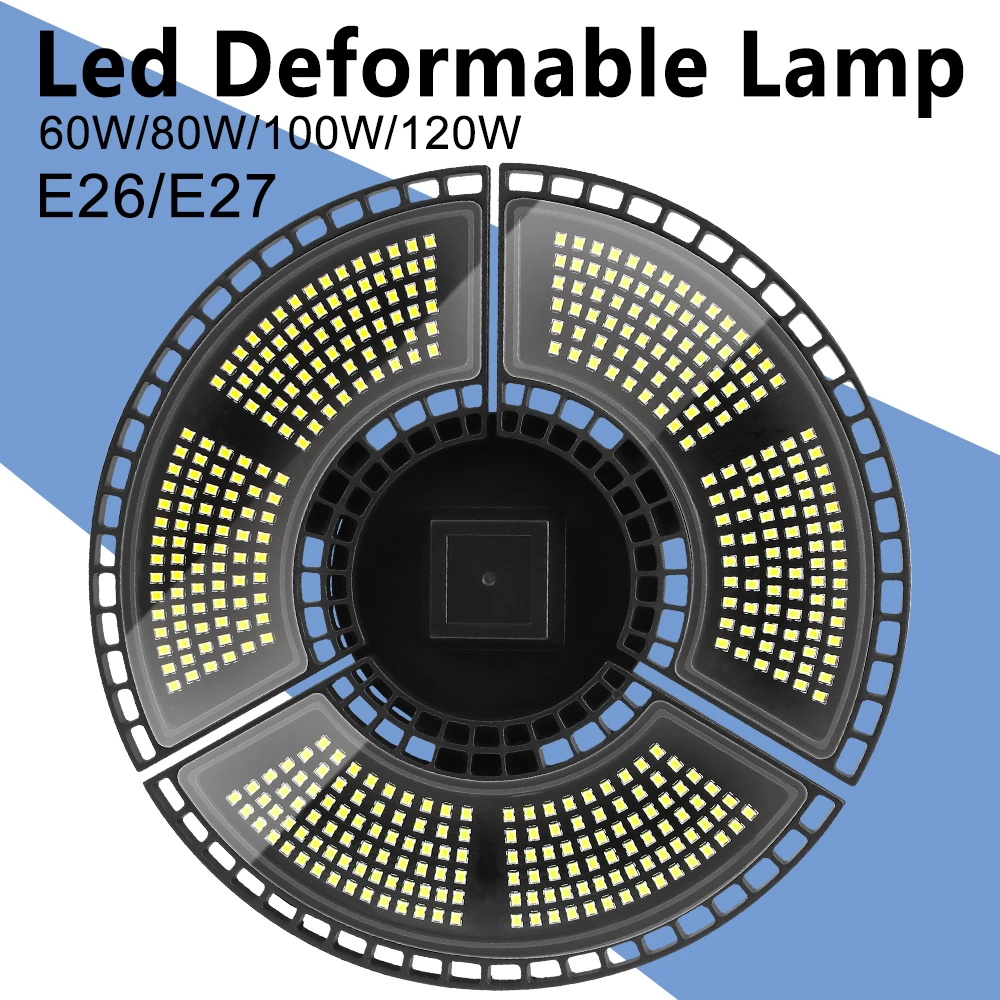 

Garage Light LED Lamp Waterproof Ceiling Lamps Industrial Light 60W 80W 100W 120W Bulb LED Foldable Floodlight Workshop Lighting