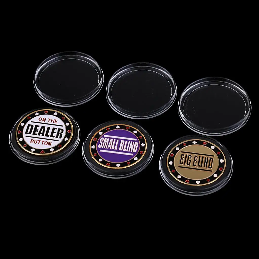 Professional Poker Game Dealers Button Poker Cards Guard Protector Metal Coin Poker Chip Button For Entertainment Dealer Button